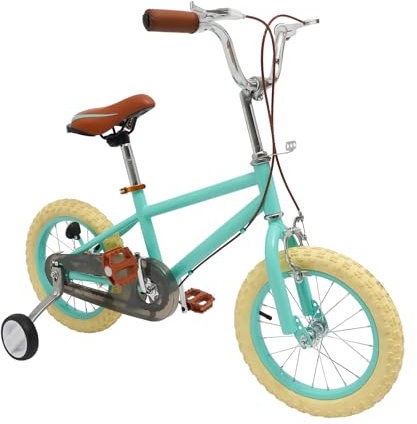 Garbenat Kinderfahrrad 14 Zoll Kinder Fahrrad für ab 3-4 Jahre Upgraded Kinderfahrrad mit Stützrädern für Schulung Reiten HöHenverstellbar Fahrrad Kinder für 90-110cm Jungen und Mädchen (Grün)