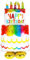 KOBOKO Happy Birthday Ballon Torten, Happy Birthday Luftballon Stehend, XXL Folienballon Geburtstag, Helium Ballons Geburtstag Groß Geburtstagsdeko, Kuchen Folienballon für Kindergeburtstag Party Deko
