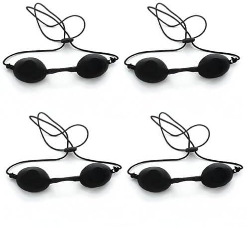 XOXVURI 4 PCS Solarium Brille, Schutzbrille, UV Solarium Schutzbrille Solariumbrille Sonnenschutz Brille für Sonnenbank Beauty Patienten Sonnenbrille Behandlung Lichttherapie (Schwarz)