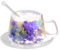 Vaso de flores secas de doble pared,Taza de café de flores de doble pared | Taza de de flores transparente de 250 ml con asa, taza de flores secas estética