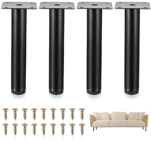 4 Pcs Pied de Meuble, 15cm Pieds de Meuble, Pied Réglable, Pied de Meuble Reglable 0-15 mm, Pieds Réglables en Hauteur, Pieds de Canapé, Pieds de Armoire, Pieds de Lit de Table Commodes Cuisine