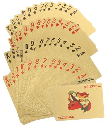 TOYANDONA 1 Schachtel Spielkarten mit Goldfolie Brettspielkarten wasserdichte Spielkarten Partyspielkarten Outdoor Spielkarten Party-Plastik-Pokerkarten Pokerkarten-Spielzeug das Haustier