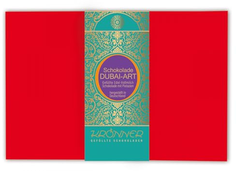 Krönner Schokolade Dubai Art (80 g) – Edel-Vollmilch Schokolade mit Pistazi