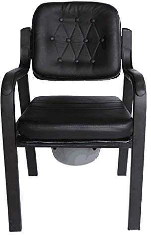 Handicap Toilet Seat Pregnant Bath Stool & Shower Chair 3 in 1 Bedside Commode Seat with Padded Cushion Bucket/Lid for Seniors, Disabled
