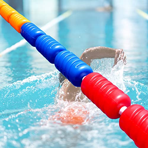 Couloir de Nage Flotteurs De Séparation De Couloirs De Piscine, Corde De Sécurité Pour Piscines Scolaires Et À Domicile, Division En Eaux Peu Profondes, Avec Bouées Ovales Lumineuses(Width 9cm (3.5inc