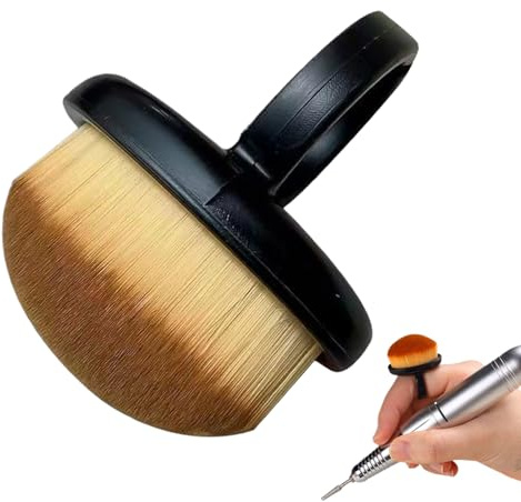 Finger Ring Nail Dust Brush, Finger Ring Cleaning Brush for Nail and Toenail, Portable Pedicure Supplies Makeup Tools for Indoor Outdoor Travel Salon