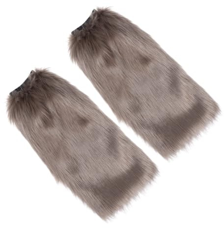 LIFKOME Faux Fur Leg Warmer Long Soft Plush Boot Cover For Women Winter Accessory