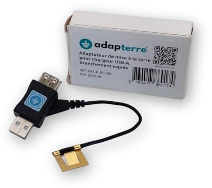 adapterre® : Adaptateur de Mise à la Terre pour Chargeur USB A