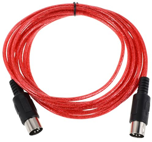 Gatuida 5-Pin Adapter Wire for Synthesizer Studio Music Editing Data Transfer Connector for Digital Piano Audio Controller Recording Red