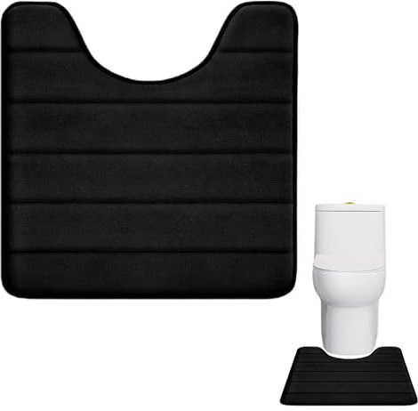 MAXMURYS Tapis de Toilette en Forme de U, 50x60 cm - Ultra Doux et Absorbant, Tapis Antidérapant pour WC et Salle de Bain, Lavable en Machine