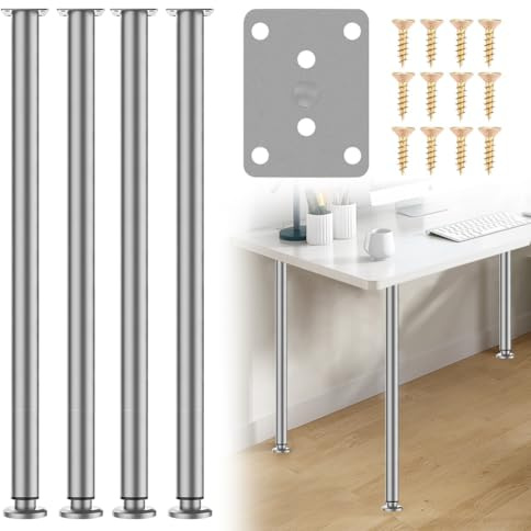 EUBSWA Lot de 4 Pieds de lit réglables en Hauteur de 72 à 110 cm Pieds de Support Moyens Robustes pour Cadre de lit - Kit de renforcement pour sommier à Lattes