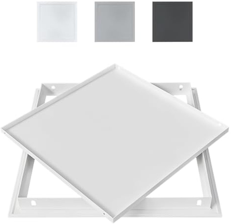 Trampilla Pladur Panel De Acceso Metálico Al Techo, Trampilla Pladur Tapa De Registro Para Ducha De Baño, Aluminio, Incluye Tornillos De Montaje, Puerta De Servicio Oculta(White,40 * 40cm)