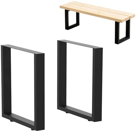 DanDiBo 2X Bankgestell Metall Schwarz 43 x 30 cm Bank Füße Bankbeine 96664 Bankkufen Couchtisch Tisch Beine Tischgestell (43 x 30 cm)