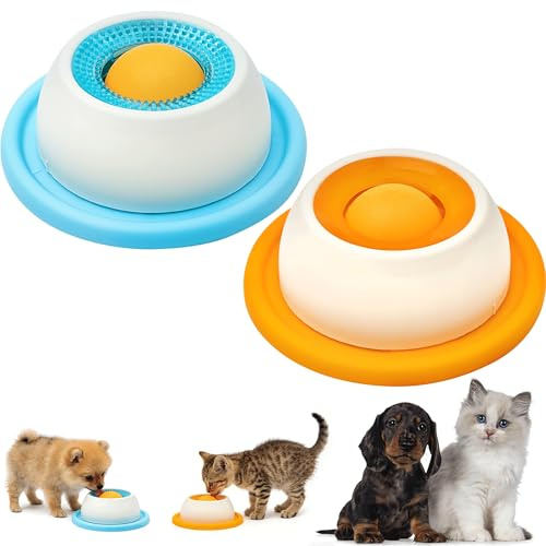 Schleckball Hund, Kleine Leckspielzeug Hund Dog Lick Sphere Schleckmatte mit Saugnäpfen, Leckball Kleine Für Welpen Katzen Langsames Fressen, Fördert Geistige Aktivität Und Natürliches Suchverhalten