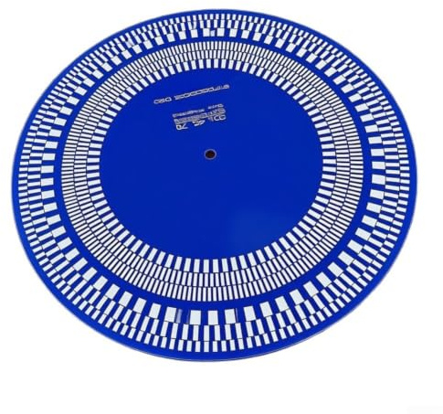 RiseNova Acrylic Turntable Speed Test Disc for LP Record Players, High-Precision 32cm Strobe Measurement Tool (Blue)