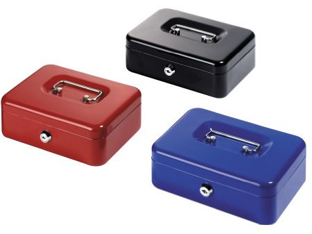 Herlitz 5014204 Geldkassette Metall groß 20,5cm mit Schloß (Farben sortiert)