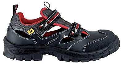 Cofra 13050-000.W45 GUTTORM S1 P ESD SRC Sicherheitssandalen, Schwarz/Rot, Größe 45