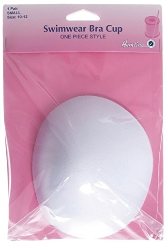 Hemline Small (10-12) White Swimwear Bra Cups For One Piece With Padded Section Support 1 Pair GBH960.S