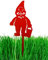 Zwerg aus Metall, Gartenzwerg Wichtel Metall rot Höhe 40cm