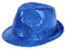 Alsino Glitzer Pailletten Hut Fasching JGA Partyhut (Th-59), Farbe: blau, Kopfumfang: 58 cm Trilby Bogart