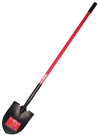 Bully Tools 62515 49.25 in. Lange Fiberglasstiel 14-Gauge Stahl rund Point Schaufel
