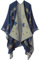 Shmily Girl Femme Cape Poncho Extra Large écharpe Châle Blanket Poncho Automne Hiver (One Size, Étoiles/Bleu)