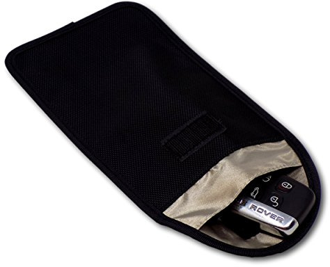 Minder Signal Blocker - Jamming Case/RFID Blocking Pouch for Keyless Entry Car Keys & Mobile Phones - Faraday Bag Protection - Security against Relay Crime (Black, 170mm x 105mm (Internal))