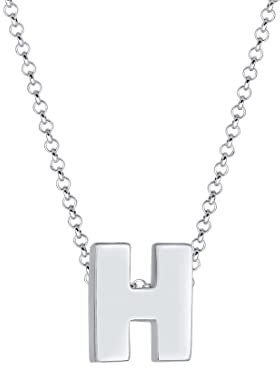 Elli Halskette Silber 925 Buchstabe H Anhänger Kette Damen Schmuck Geschenke für Frauen Mädchen Mama Freundin, Letter Silberkette Länge 45 cm