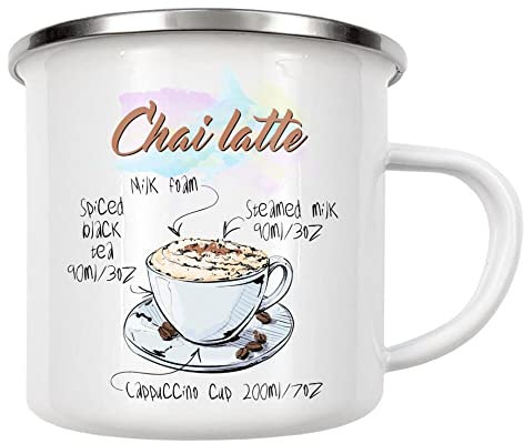 artboxONE Emaille Tasse Chai Latte von Arman Akopyan - Emaille Becher Essen & Trinken
