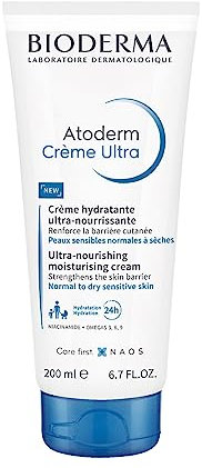 Bioderma Atoderm Creme Ultra – Sanfte und pflegende Feuchtigkeitspflege für Gesicht und Körper, schützt und pflegt trockene, empfindliche Haut, mit Glycerin und Niacinamid, 200 ml
