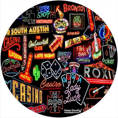 Slipmat Slip Mat Scratch Pad Feltro per qualsiasi 12 LP DJ Vinyl Giradischi Giradischi Grafica personalizzata - Neon Collage