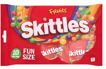 Skittles Fruits Fun Size Sweets, 10 x 18g