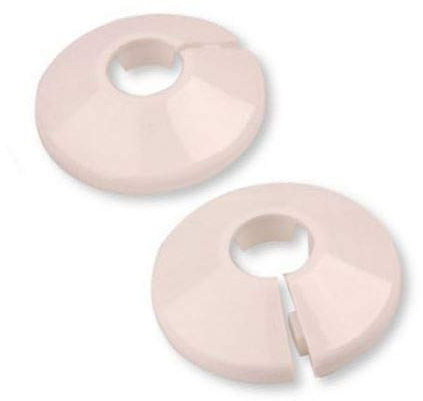 2pcs 2 x White PVC Radiator 28mm Pipe Cover Collar Rose