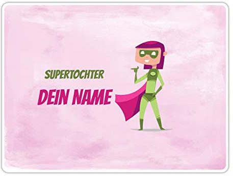 PhotoFancy® - Tischset mit Namen personalisiert - Personalisierbares Tischset Bedrucken (Supertochter)