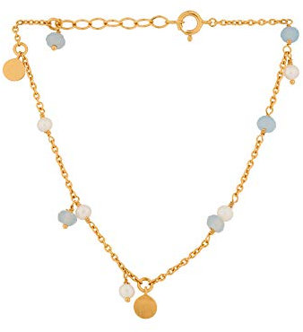 Pernille Corydon Armband Gold Damen - Afterglow Sea/Shades of Summer Collection - Perlen und Achat Edelsteine - 15-18 cm Silber vergoldet - B256g