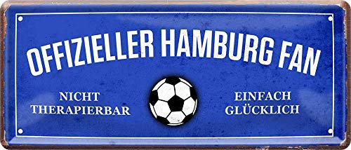schilderkreis24 - Blechschilder OFFIZIELLER Hamburg Fan Metallschild für Fußball Begeisterte Deko Artikel Schild Geschenkidee 28x12 cm