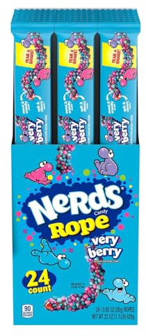Nerds Rope Candy Very Berry USA, 26 g, einzeln verpackt, 24 Stück