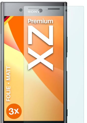 moex FlexProtect matte Schutzfolie für Sony Xperia XZ Premium Displayschutz Folie matt gegen Reflexionen, Anti Reflex Handyfolie mit Sonnenschutz, Kompatibel mit jeder Handyhülle, 3 Stück