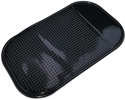 AERZETIX - C53678 - Alfombrilla Soporte Antideslizante de automóvil 8x14cm para salpicadero teléfono móvil Gafas Llave Smartphone - Color Negro - en Caucho Suave
