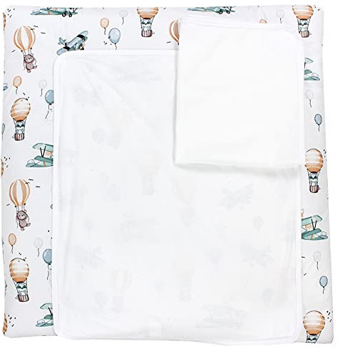 TupTam Materassino per Fasciatoio con 2 Stuoie a Spugna ANK019, Volpi sull'aereo, 75 x 80 cm