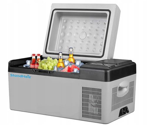 StandHeiz Mini Kühlschrank Kompressor 20L – Tragbare Kühlbox Auto & Camping, 12V/24V/230V, Gefrierfunktion bis -20°C, Leise & Energiesparend, für Auto, Wohnmobil & Outdoor