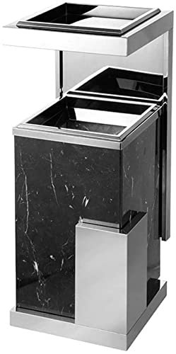 Poubelle Cuisine Poubelles Poubelle 12L Poubelle En Acier Inoxydable De Luxe Poubelle En Marbre Avec Cendrier Hall De L'hôtel Vertical Extérieur Grande Poubelle (Color : C)