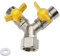 Y-Verteilerstück aus Messing 3-Wege adapterventil 1/2 zoll Y Verteiler Ventil Dusche Adapter für Unterlegscheibe,Badezimmer,Küche, Gartenschlauch(7x8,5cm)