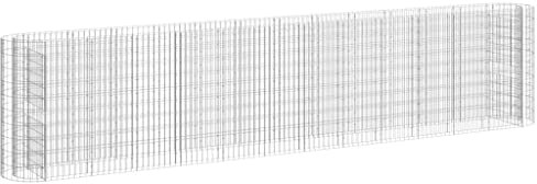 Gabione Ziergabione Steingabione aus Verzinktes Eisen, Drahtzaun Gabione Hochbeet Steinkorb Blumenkasten Pflanzenkorb Dekorative Zäune, 470x50x100 cm