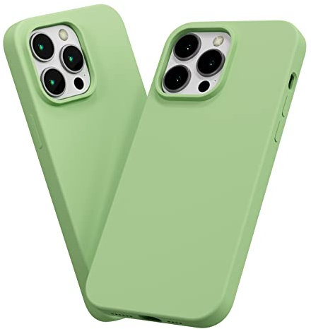 AKABEILA Case for iPhone 11 Pro Case 5.8 Inch Liquid Silicone Slim Silky Soft Touch TPU Shockproof Case Cover with Anti-Scratch Microfiber Lining Mint Green