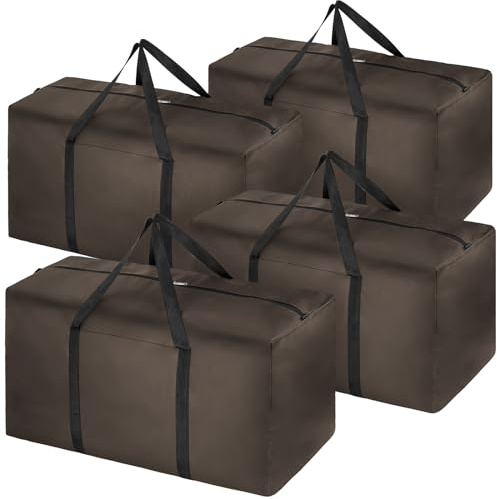 Pack de 4 sacs de voyage extra grands de 110L, sacs fourre-tout pliables imperméables en tissu Oxford 600D robustes pour hommes et femmes, boîtes de déménagement solides pour la maison, sacs de voyage