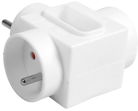 ITENSE - Steckdosenleiste, Mehrfachsteckdose – Triplite-Stecker – 3 Steckdosen – 2 x 16 A + 1 x 6 A – Steckdosenleiste zur Wandmontage – Farbe: Weiß – Kindersicherung – Material: PVC – Spannung: 230 V