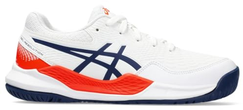 ASICS Jungen Gel-Resolution 9 Gs Clay Sneaker, White Blue Expanse, 32.5 EU