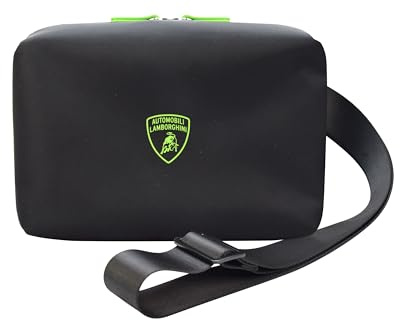 iMOBO Lamborghini Handyhülle, offizielles Lizenzprodukt, Crossbody-Schulter-Organizer-Tasche mit Tragegriff, kompatibel mit 15/15 Pro/15 Pro Max und anderen kleinen Handys (schwarz)