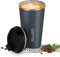 Goodatech taza de viaje de café térmico de acero inoxidable, sin BPA vacío aislado, botella de coche, vaso con tapa hermética, para café caliente/frío, té y cerveza (Azul,13oz)
